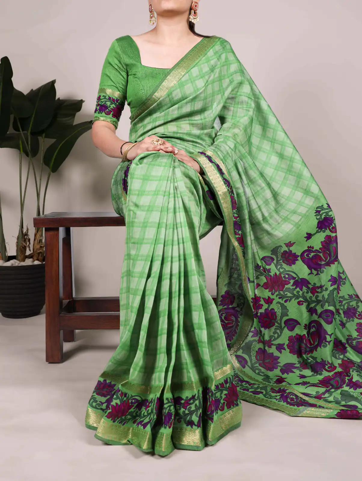 YNF 7035 Green Color Polyester Chanderi Printed Zari Weaving Work Saree Casual, Wedding, Festive, Events . Expected Delivery  4-6 Working Days @1549/- only                                                                                | Sarees, Bollywood Sarees, Creative Sarees, Designer Sarees, Embroidered Sarees, Ethnic Saree, Modern Digital sarees, Party Wear Sarees