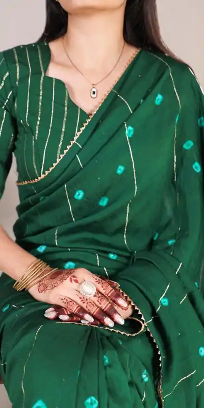 YNF 7503 Green Color Viscose chanderi Sequins zari gota patti Saree Casual, Wedding, Festive, Events . Expected Delivery  4-6 Working Days @1499/- only                                                                                | Sarees, Bollywood Sarees, Creative Sarees, Designer Sarees, Embroidered Sarees, Ethnic Saree, Modern Digital sarees, Party Wear Sarees