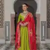 LG 1970 Green Color Chinon Lace On Border Latkan Dori Salwar Suit Casual, Wedding, Festive, Events . Expected Delivery  4-6 Working Days @1999/- only      | Jump Suits, Salwar suit, Casual Suits, Creative suits, Designer Suits, Palazzo Suits, Party Wear Suits, Patiala Suits, Straight Suits