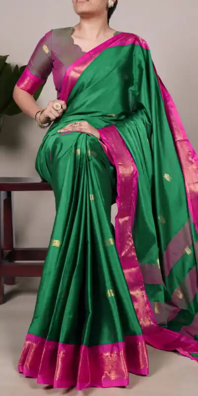 YNF 7406 Green Color Cotton Silk Weaving Work Paithani Concept Saree Casual, Wedding, Festive, Events . Expected Delivery  4-6 Working Days @1449/- only                                                                                | Sarees, Bollywood Sarees, Creative Sarees, Designer Sarees, Embroidered Sarees, Ethnic Saree, Modern Digital sarees, Party Wear Sarees