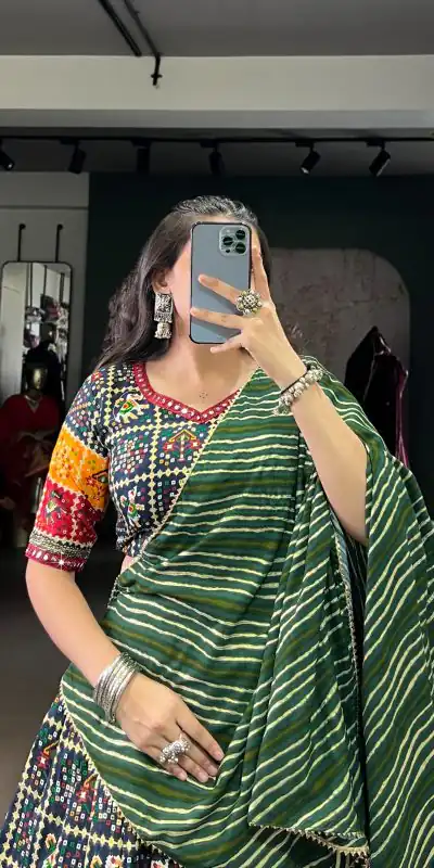 LNB 1638 Green Color Cotton Printed With Foil Work Lehenga Choli Wedding, Party, Festive, Events Etc. Delivery 4-6 Working Days Rs 1999 | Lehenga, Bollywood Lehenga, Creative Lehenga, Designer Lehenga, Embroidered Lehenga, Party Wear Lehenga