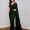 DF 3312 Green Color Faux Georgette 5mm Sequence Embroidery Work Saree Casual, Wedding, Festive, Events . Expected Delivery  4-6 Working Days @1899/- only                                                 | Sarees, Bollywood Sarees, Creative Sarees, Designer Sarees, Embroidered Sarees, Ethnic Saree, Modern Digital sarees, Party Wear Sarees