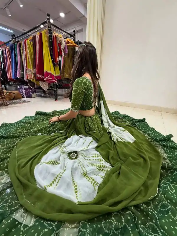 LG 647 Green Color Printed Georgette Real Mirror Work Lehenga Choli Wedding, Party, Festive, Events Etc. Delivery 4-6 Working Days Rs 2099 | Lehenga, Bollywood Lehenga, Creative Lehenga, Designer Lehenga, Embroidered Lehenga, Party Wear Lehenga