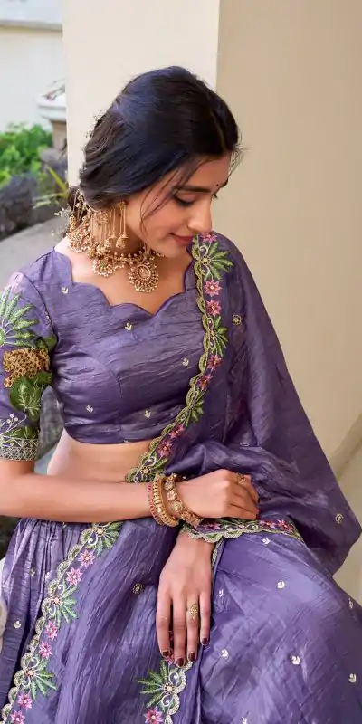 LNB 1435 Lavender Sequins Work & Embroidery Work Lehenga Choli in Gold Crush. Exclusive Offer ₹3399. Delivery 4-6 Working Days. Shop now. | Lehenga, Bollywood Lehenga, Creative Lehenga, Designer Lehenga, Embroidered Lehenga, Party Wear Lehenga