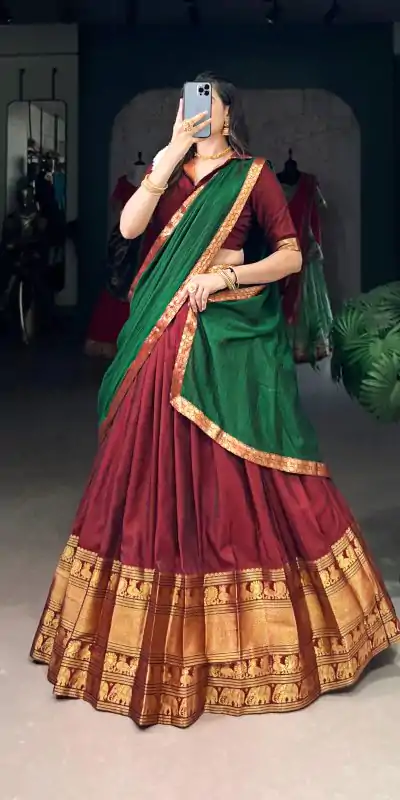LNB 2040 Maroon Color Narayan Pet Zari Weaving Lehenga Choli Choli Festive Party Wedding, Events etc. Delivery 4-6 Working Days @1899/- | Lehenga, Bollywood Lehenga, Creative Lehenga, Designer Lehenga, Embroidered Lehenga, Party Wear Lehenga