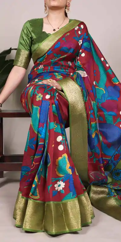 YNF 7047 Maroon Color Tasar Silk Printed With Zari Weaving Work Saree Casual, Wedding, Festive, Events . Expected Delivery  4-6 Working Days @1599/- only                                                                                | Sarees, Bollywood Sarees, Creative Sarees, Designer Sarees, Embroidered Sarees, Ethnic Saree, Modern Digital sarees, Party Wear Sarees