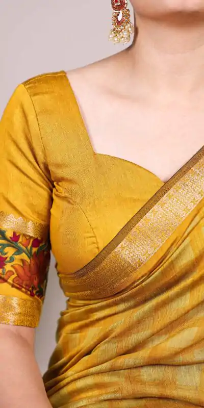 YNF 7035 Mustard Color Polyester Chanderi Printed Zari Weaving Work Saree Casual, Wedding, Festive, Events . Expected Delivery  4-6 Working Days @1549/- only                                                                                | Sarees, Bollywood Sarees, Creative Sarees, Designer Sarees, Embroidered Sarees, Ethnic Saree, Modern Digital sarees, Party Wear Sarees