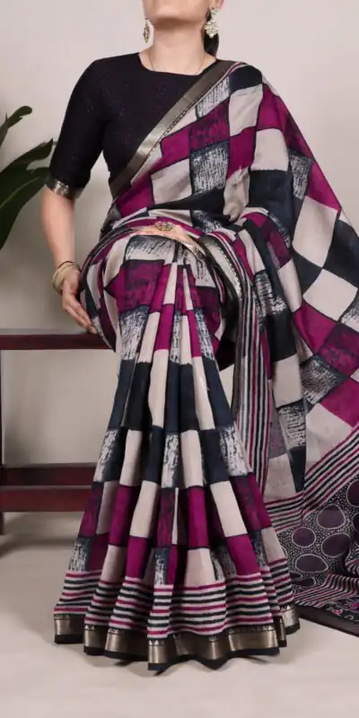 YNF 7045 Navy Blue Color Polyester Viscose Chanderi Printed Border Saree Casual, Wedding, Festive, Events . Expected Delivery 4-6 Working Days @1499/- only | Sarees, Bollywood Sarees, Creative Sarees, Designer Sarees, Embroidered Sarees, Ethnic Saree, Modern Digital sarees, Party Wear Sarees