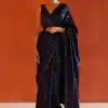 DF 3440 Navy blue Color Georgette Khichdi Sequence Embroidery Work Saree Casual, Wedding, Festive, Events . Expected Delivery  4-6 Working Days @1799/- only                                                 | Sarees, Bollywood Sarees, Creative Sarees, Designer Sarees, Embroidered Sarees, Ethnic Saree, Modern Digital sarees, Party Wear Sarees