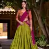 LNB 2009 Navy Blue Elevate your style with the Navy Blue Kanchipuram Weaving Lehenga Choli, featuring stunning zari work and a comfortable drawstring fit. | Lehenga, Bollywood Lehenga, Creative Lehenga, Designer Lehenga, Embroidered Lehenga, Party Wear Lehenga