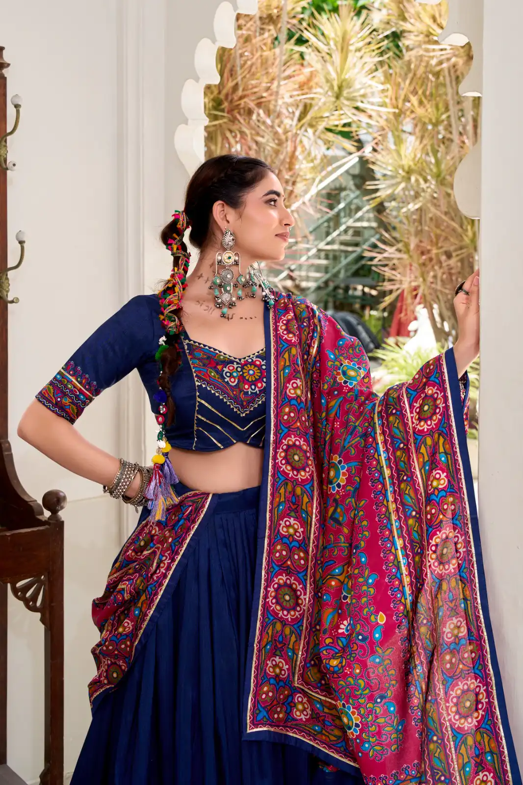 LNB 1243 Navy blue Color Tasar Silk Gamthi Print Embossed Gotta Lace Lehenga Choli Festive Party Wedding, Events etc. Delivery 4-6 Working Days @2999/- | Lehenga, Bollywood Lehenga, Creative Lehenga, Designer Lehenga, Embroidered Lehenga, Party Wear Lehenga