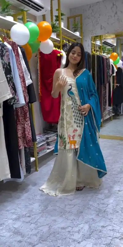 LG 1994 Off White Color French Crape Embroidery Work Salwar Suit Casual, Wedding, Festive, Events . Expected Delivery  4-6 Working Days @1999/- only      | Jump Suits, Salwar suit, Casual Suits, Creative suits, Designer Suits, Palazzo Suits, Party Wear Suits, Patiala Suits, Straight Suits