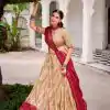 LNB 1250 Off White Color Tasar Silk Bandhej Print With Gotta Patti Lace Lehenga Choli Festive Party Wedding, Events etc. Delivery 4-6 Working Days @2149/- | Lehenga, Bollywood Lehenga, Creative Lehenga, Designer Lehenga, Embroidered Lehenga, Party Wear Lehenga