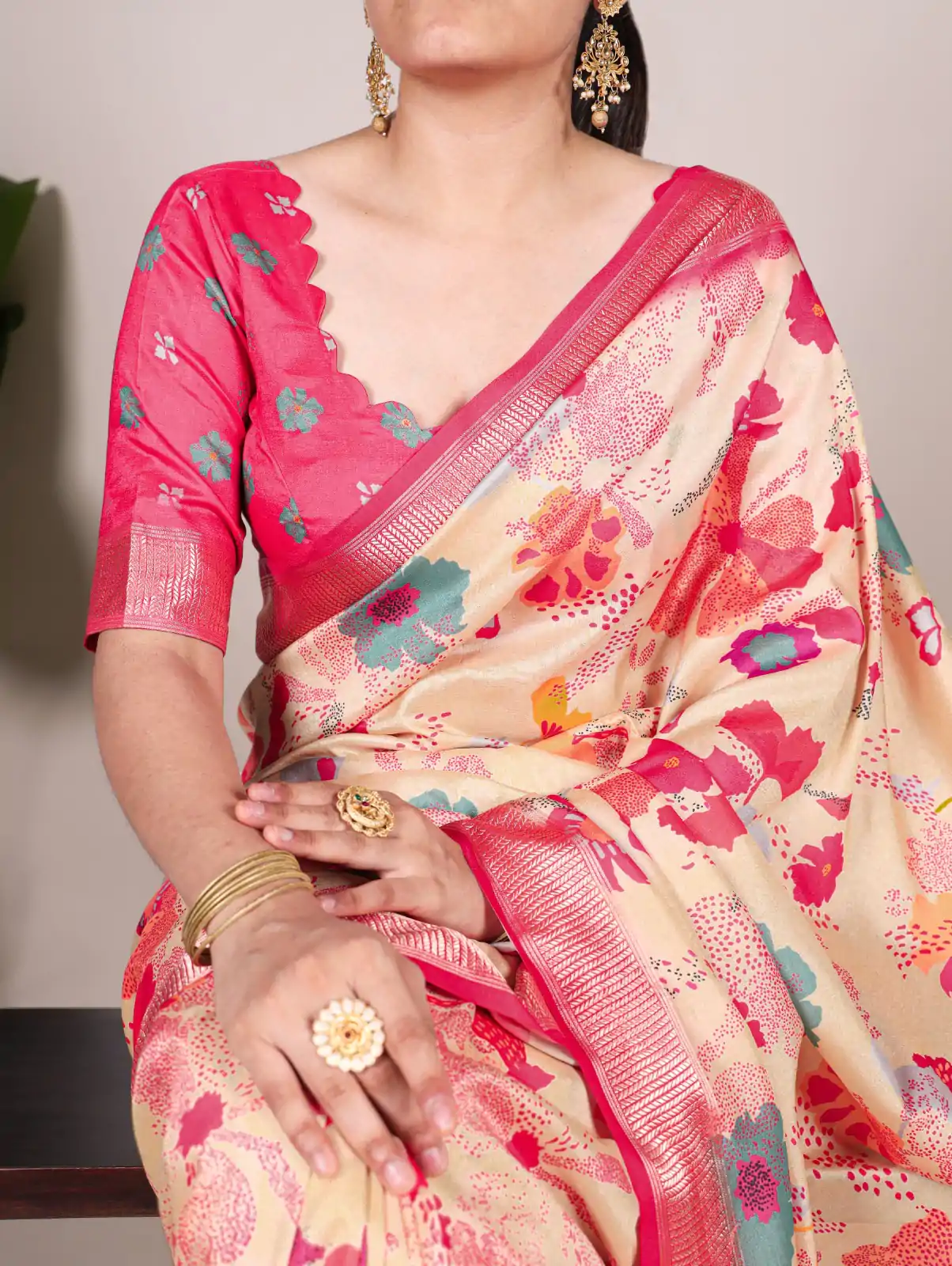 YNF 7015 Off White Color Tussar Silk With Viscose Border Printed Saree Casual, Wedding, Festive, Events . Expected Delivery  4-6 Working Days @1699/- only                                                                                | Sarees, Bollywood Sarees, Creative Sarees, Designer Sarees, Embroidered Sarees, Ethnic Saree, Modern Digital sarees, Party Wear Sarees