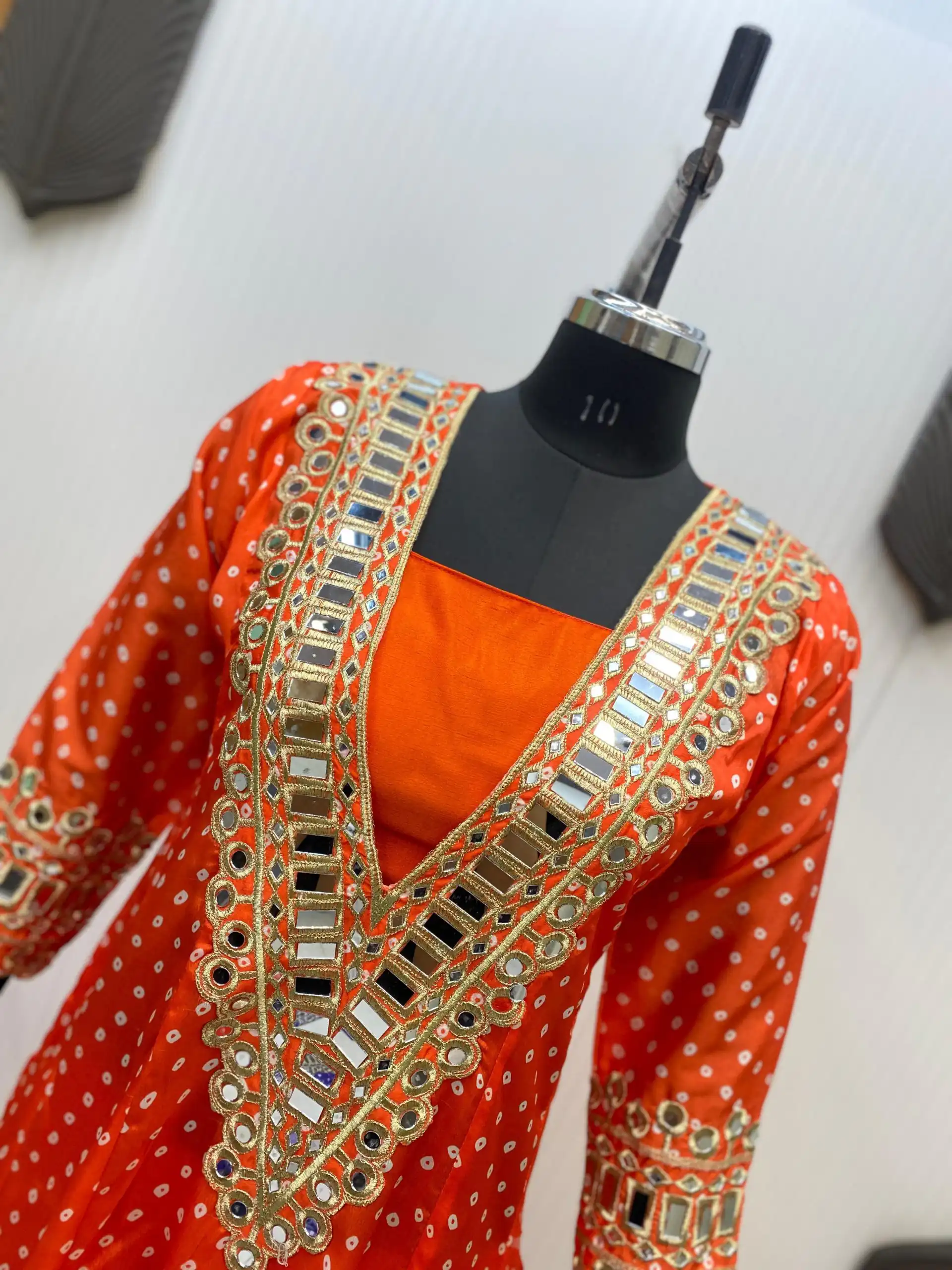 LG 1944 Orange Color Chinon digital Printed Mirror Embroidery Salwar Suit Casual, Wedding, Festive, Events . Expected Delivery  4-6 Working Days @1649/- only      | Jump Suits, Salwar suit, Casual Suits, Creative suits, Designer Suits, Palazzo Suits, Party Wear Suits, Patiala Suits, Straight Suits
