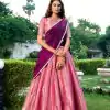 LNB 2003 Peach Color Kanchipuram Lehenga Choli With Zari Embroidery Work. Available at ₹1999 only. Delivery 4-6 Working Days. Shop now. | Lehenga, Bollywood Lehenga, Creative Lehenga, Designer Lehenga, Embroidered Lehenga, Party Wear Lehenga