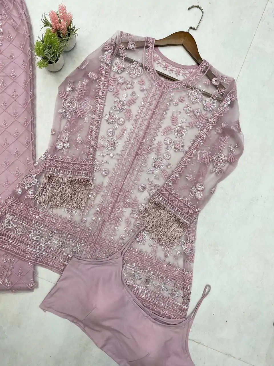 LG 1943 Pink Color Butterfly Net Sequence Embroidery Work Salwar Suit Casual, Wedding, Festive, Events . Expected Delivery  4-6 Working Days @1999/- only      | Jump Suits, Salwar suit, Casual Suits, Creative suits, Designer Suits, Palazzo Suits, Party Wear Suits, Patiala Suits, Straight Suits