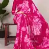 YNF 7011 Pink Color Chiffon Foral Printed Pearl Lace Border Saree Casual, Wedding, Festive, Events . Expected Delivery  4-6 Working Days @1499/- only                                                                                | Sarees, Bollywood Sarees, Creative Sarees, Designer Sarees, Embroidered Sarees, Ethnic Saree, Modern Digital sarees, Party Wear Sarees