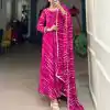 YNF 5026 Pink Color Georgette Leheriya Georgette With Lace Touch Up Gown Casual, Wedding, Festive, Events . Expected Delivery  4-6 Working Days @1799/- only      | Gowns, Bollywood Gowns, Creative Gowns, Designer Gowns, Embroidered Gowns, Party Wear Gowns