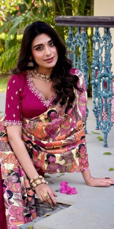 LNB 1237 Pink Color Vichitra Sequins and Embroidery Work Kalamkari Lehenga Choli Wedding, Party, Festive, Events Etc. Delivery 4-6 Working Days Rs 3299 | Lehenga, Bollywood Lehenga, Creative Lehenga, Designer Lehenga, Embroidered Lehenga, Party Wear Lehenga