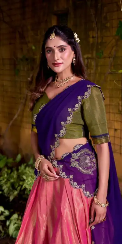 LNB 2009 Purple Color Kanchipuram Weaving With Zari Weaving Work Lehenga Choli Wedding, Party, Festive, Events Etc. Delivery 4-6 Working Days Rs 1999 | Lehenga, Bollywood Lehenga, Creative Lehenga, Designer Lehenga, Embroidered Lehenga, Party Wear Lehenga