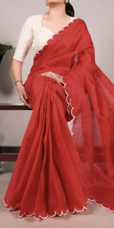 YNF 7105 Red Color Gadhawal Chex Arca Work Saree Casual, Wedding, Festive, Events . Expected Delivery 4-6 Working Days @1599/- only | Sarees, Bollywood Sarees, Creative Sarees, Designer Sarees, Embroidered Sarees, Ethnic Saree, Modern Digital sarees, Party Wear Sarees