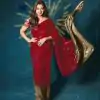 DF 3457 Red Color Georgette Sequence Original Mirror Work Saree Casual, Wedding, Festive, Events . Expected Delivery  4-6 Working Days @2099/- only                                                                                | Sarees, Bollywood Sarees, Creative Sarees, Designer Sarees, Embroidered Sarees, Ethnic Saree, Modern Digital sarees, Party Wear Sarees