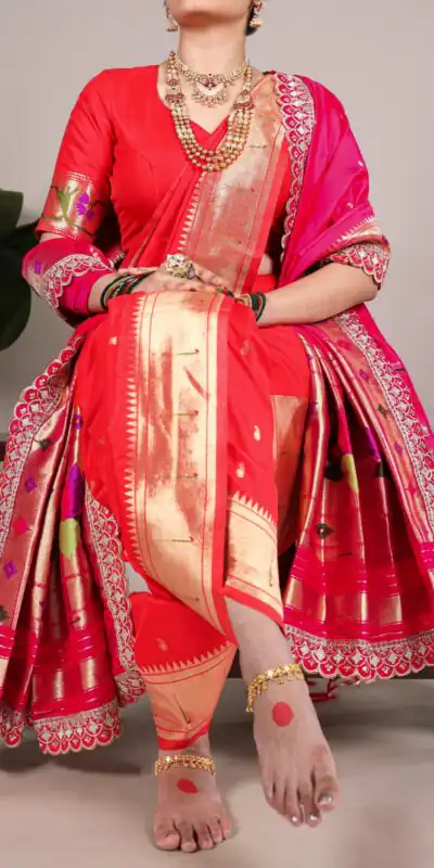 YNF 7407 Red Color Jacquard Silk Paithani Zari Weaving Work Saree Casual, Wedding, Festive, Events . Expected Delivery 4-6 Working Days @3349/- only | Sarees, Bollywood Sarees, Creative Sarees, Designer Sarees, Embroidered Sarees, Ethnic Saree, Modern Digital sarees, Party Wear Sarees