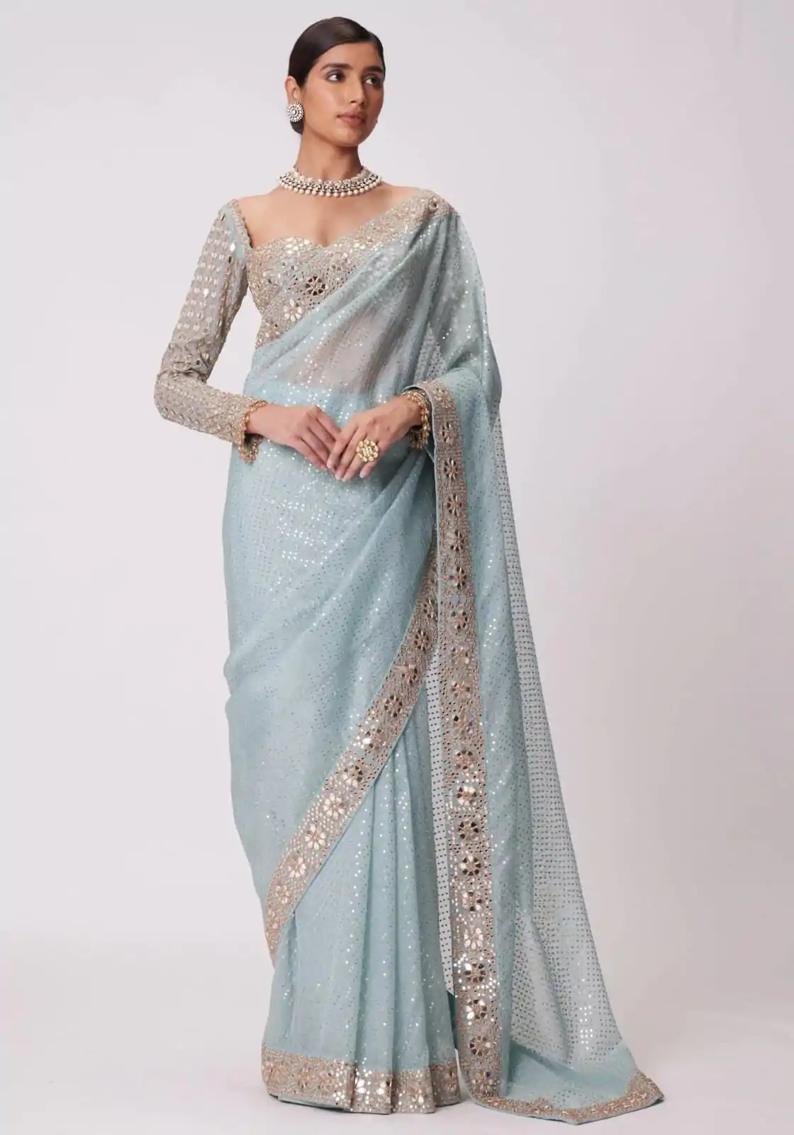 DF 3431 Sky Blue Color Faux Georgette Heavy 5mm Sequence Work Saree Casual, Wedding, Festive, Events . Expected Delivery  4-6 Working Days @1759/- only                                                                                | Sarees, Bollywood Sarees, Creative Sarees, Designer Sarees, Embroidered Sarees, Ethnic Saree, Modern Digital sarees, Party Wear Sarees