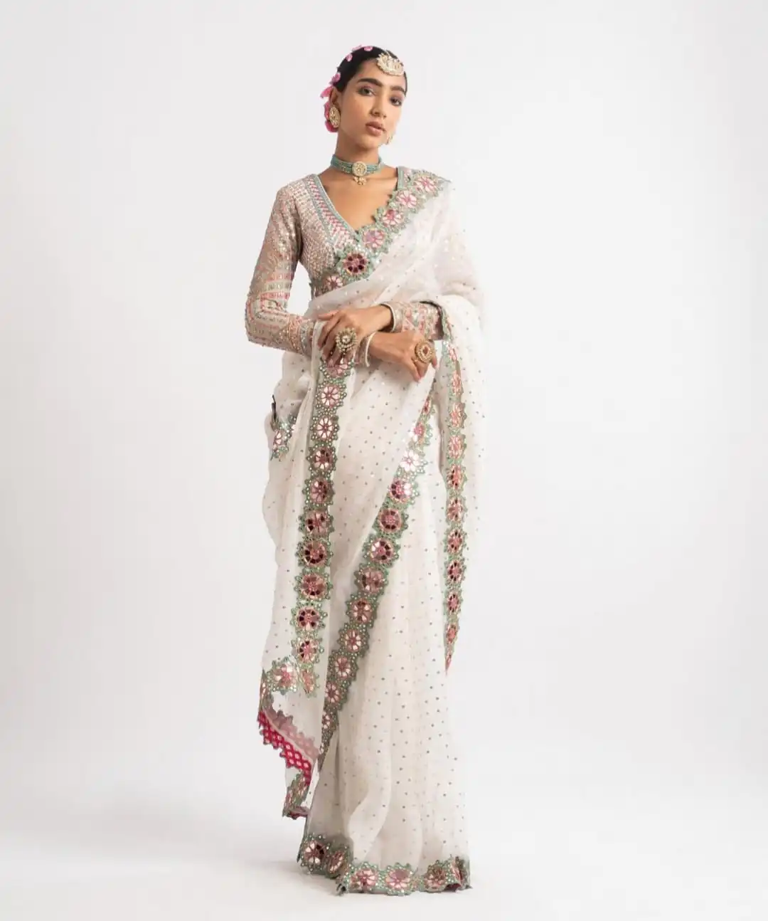 DF 3453 White Color Faux Georgette 5mm Sequence Work Casual, Wedding, Festive, Events . Expected Delivery  4-6 Working Days @2099/- only                                                                                | Sarees, Bollywood Sarees, Creative Sarees, Designer Sarees, Embroidered Sarees, Ethnic Saree, Modern Digital sarees, Party Wear Sarees