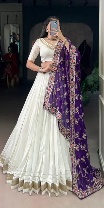 LNB 1665 White Color Pure Rayon Zari Weaving Work With Lace Touch Up Lehenga Choli Wedding, Party, Festive, Events Etc. Delivery 4-6 Working Days Rs 3399 | Lehenga, Bollywood Lehenga, Creative Lehenga, Designer Lehenga, Embroidered Lehenga, Party Wear Lehenga