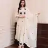 BE 382 White Color Roman Silk Embroidery Work Salwar Suit Casual, Wedding, Festive, Events . Expected Delivery  4-6 Working Days @1949/- only      | Jump Suits, Tops & Bottoms, Track Suits, Salwar suit, Casual Suits, Creative suits, Designer Suits, Palazzo Suits, Party Wear Suits, Patiala Suits, Straight Suits, Trendy Wear