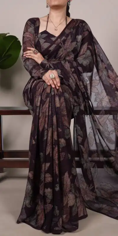 YNF 7052 Wine Color Lurex Brasso Floral Viscose Brasso Saree Casual, Wedding, Festive, Events . Expected Delivery 4-6 Working Days @1799/- only | Sarees, Bollywood Sarees, Creative Sarees, Designer Sarees, Embroidered Sarees, Ethnic Saree, Modern Digital sarees, Party Wear Sarees