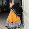 LNB 1712 Yellow Color Rayon Bandhej Ajarakh Print Embossed Gota Lace Lehenga Choli Wedding, Party, Festive, Events Etc. Delivery 4-6 Working Days Rs 1999 | Lehenga, Bollywood Lehenga, Creative Lehenga, Designer Lehenga, Embroidered Lehenga, Party Wear Lehenga