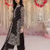 SRK 5238 Black Faux Georgette With 5mm Embroidery Sequence Work with Beads Work Wedding, Party, Festive, Events, 4-6 Working Days At 2399 | Jump Suits, Salwar suit, Casual Suits, Creative suits, Designer Suits, Palazzo Suits, Party Wear Suits, Patiala Suits, Straight Suits