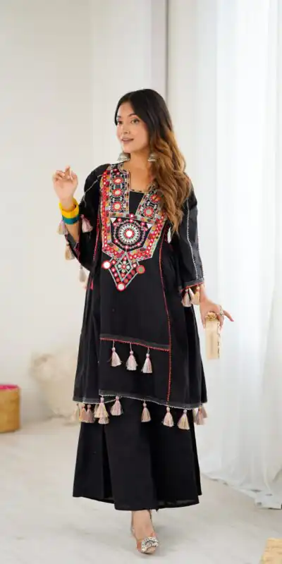 SRK 5286 Black in Khadi Cotton Mirror Work & Embroidery Work Salwar Suit . Now at just βΉ2099. Delivery 4-6 Working Days. Shop now. | Jump Suits, Salwar suit, Casual Suits, Creative suits, Designer Suits, Palazzo Suits, Party Wear Suits, Patiala Suits, Straight Suits