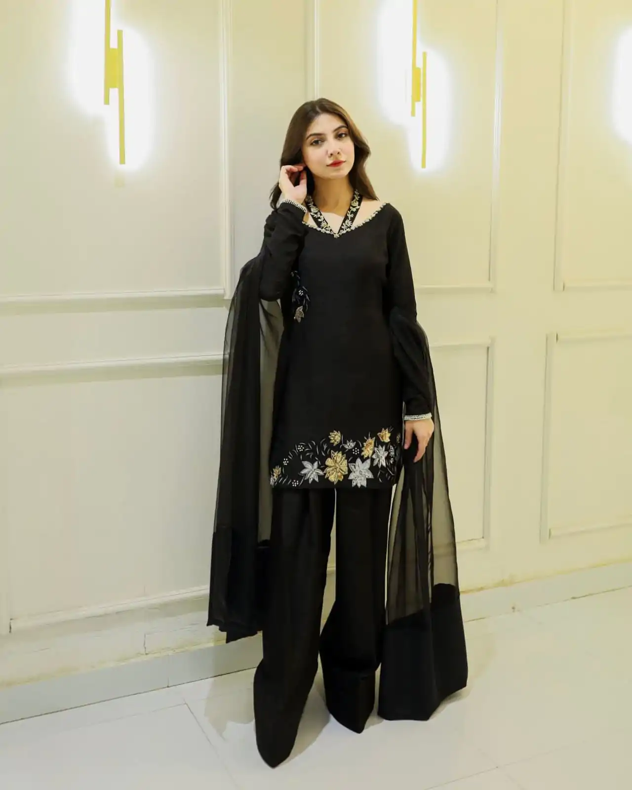NSR 856 Black in Natural Crep Silk With Embroidery Sequence Work with Full Sleeve Lace Work & Lace Border Salwar Suit . Get it for ₹1799. Delivery 4-6 | Jump Suits, Tops & Bottoms, Track Suits, Salwar suit, Casual Suits, Creative suits, Designer Suits, Palazzo Suits, Party Wear Suits, Patiala Suits, Straight Suits, Trendy Wear