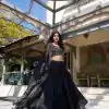 LNB 1428 Black Star Satin Embroidery Work & Sequins Work Lehenga Choli in . Now at just ₹3199. Delivery 4-6 Working Days. Shop now. | Lehenga, Bollywood Lehenga, Creative Lehenga, Designer Lehenga, Embroidered Lehenga, Party Wear Lehenga