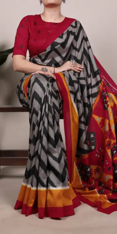 YNF 7043 Black Color Tasar Silk Printed With Designer Work Saree. Festive Deal ₹1549. Delivery 4-6 Working Days. Shop now. | Sarees, Bollywood Sarees, Creative Sarees, Designer Sarees, Embroidered Sarees, Ethnic Saree, Modern Digital sarees, Party Wear Sarees