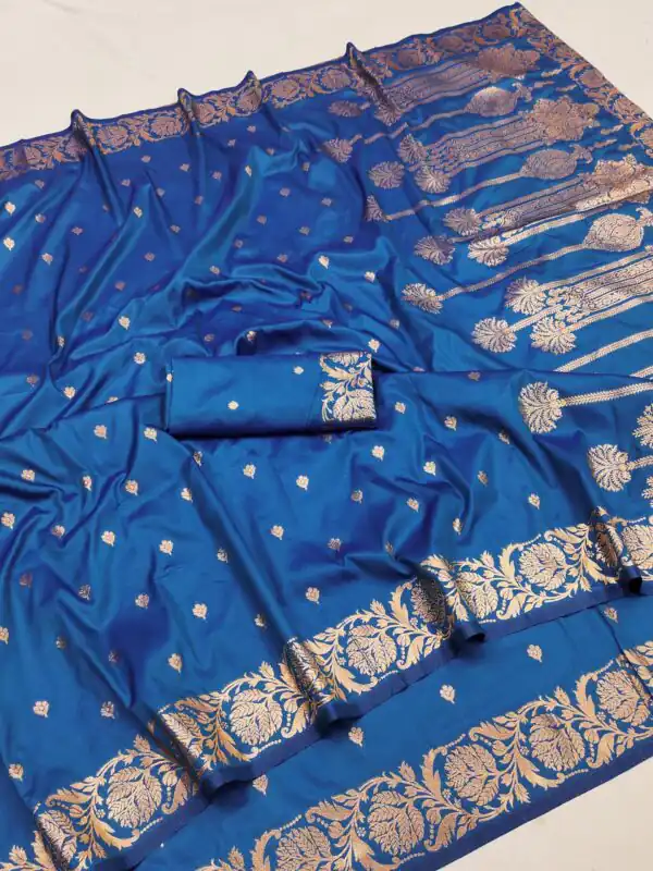 MB 171 Blue Banarasi Silk Saree Perfect for Wedding, Party, Holi, Pongal, Pooja –. Festive Deal ₹1849. Delivery 4-6 Working Days. Shop now. | Sarees, Bollywood Sarees, Creative Sarees, Designer Sarees, Embroidered Sarees, Ethnic Saree, Modern Digital sarees, Party Wear Sarees