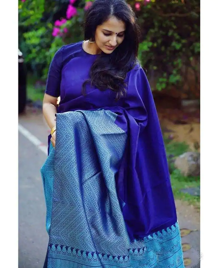 KP 2035 Blue Soft Lichi Silk Saree Perfect for Wedding, Party, Karwa Chauth, Pongal, Haldi . Available at ₹1399 only. Delivery 4-6 Working Days. | Sarees, Bollywood Sarees, Creative Sarees, Designer Sarees, Embroidered Sarees, Ethnic Saree, Modern Digital sarees, Party Wear Sarees