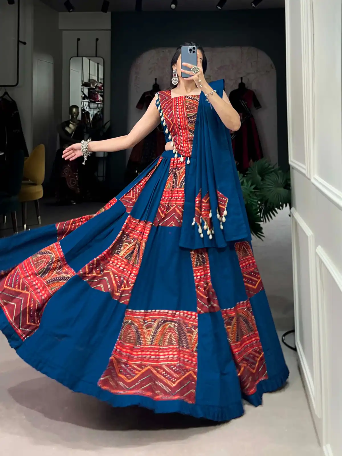 LNB 1696 Blue Pure Cotton Lehenga Choli Perfect for Wedding, Party, Pooja, Housewarming, Baisakhi Special Price ₹3499. Delivery 4-6 Working Days. | Lehenga, Bollywood Lehenga, Creative Lehenga, Designer Lehenga, Embroidered Lehenga, Party Wear Lehenga