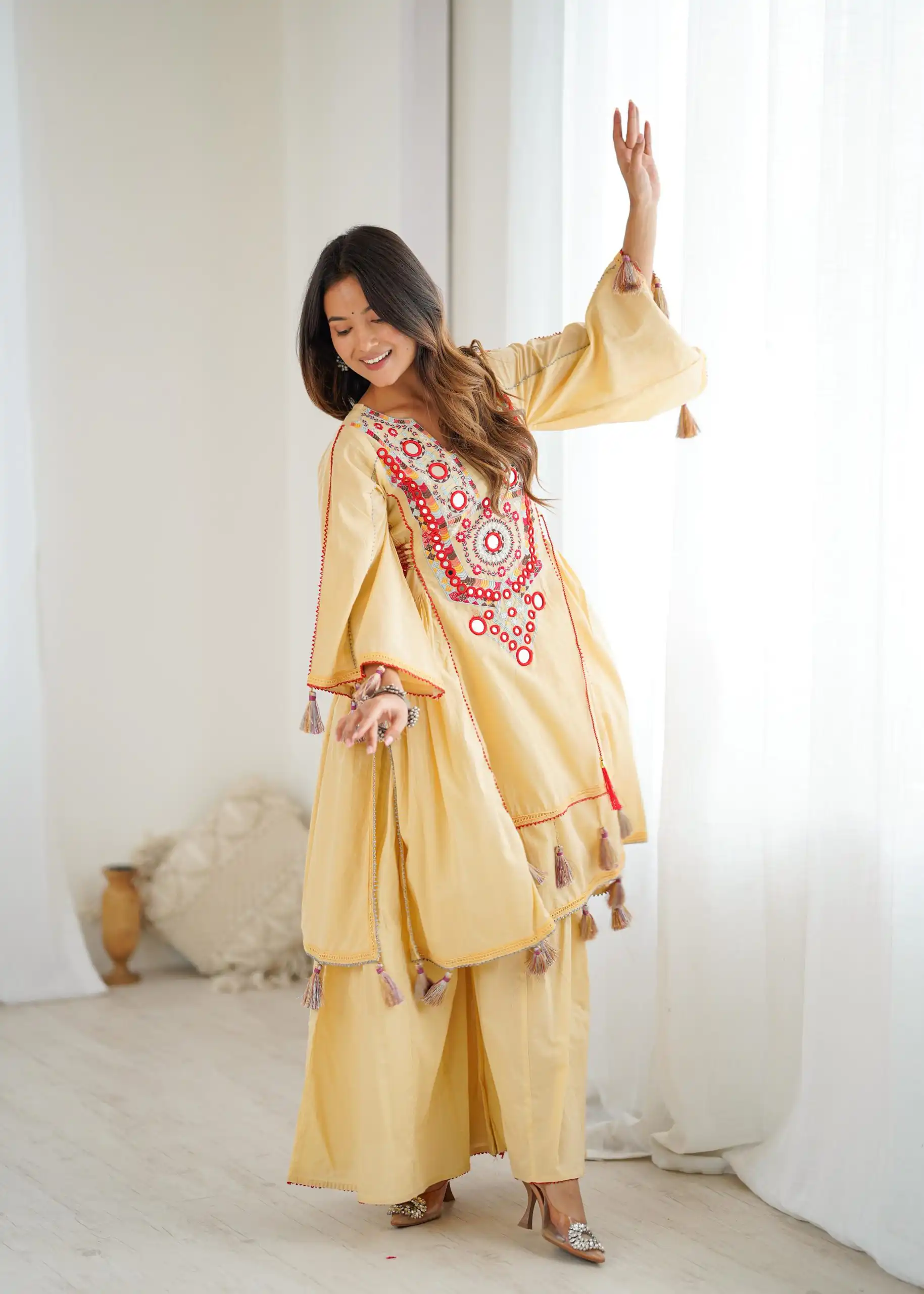 SRK 5286 Cream in Khadi Cotton Mirror Work & Embroidery Work Salwar Suit . Now at just ₹2099. Delivery 4-6 Working Days. Shop now. | Jump Suits, Salwar suit, Casual Suits, Creative suits, Designer Suits, Palazzo Suits, Party Wear Suits, Patiala Suits, Straight Suits