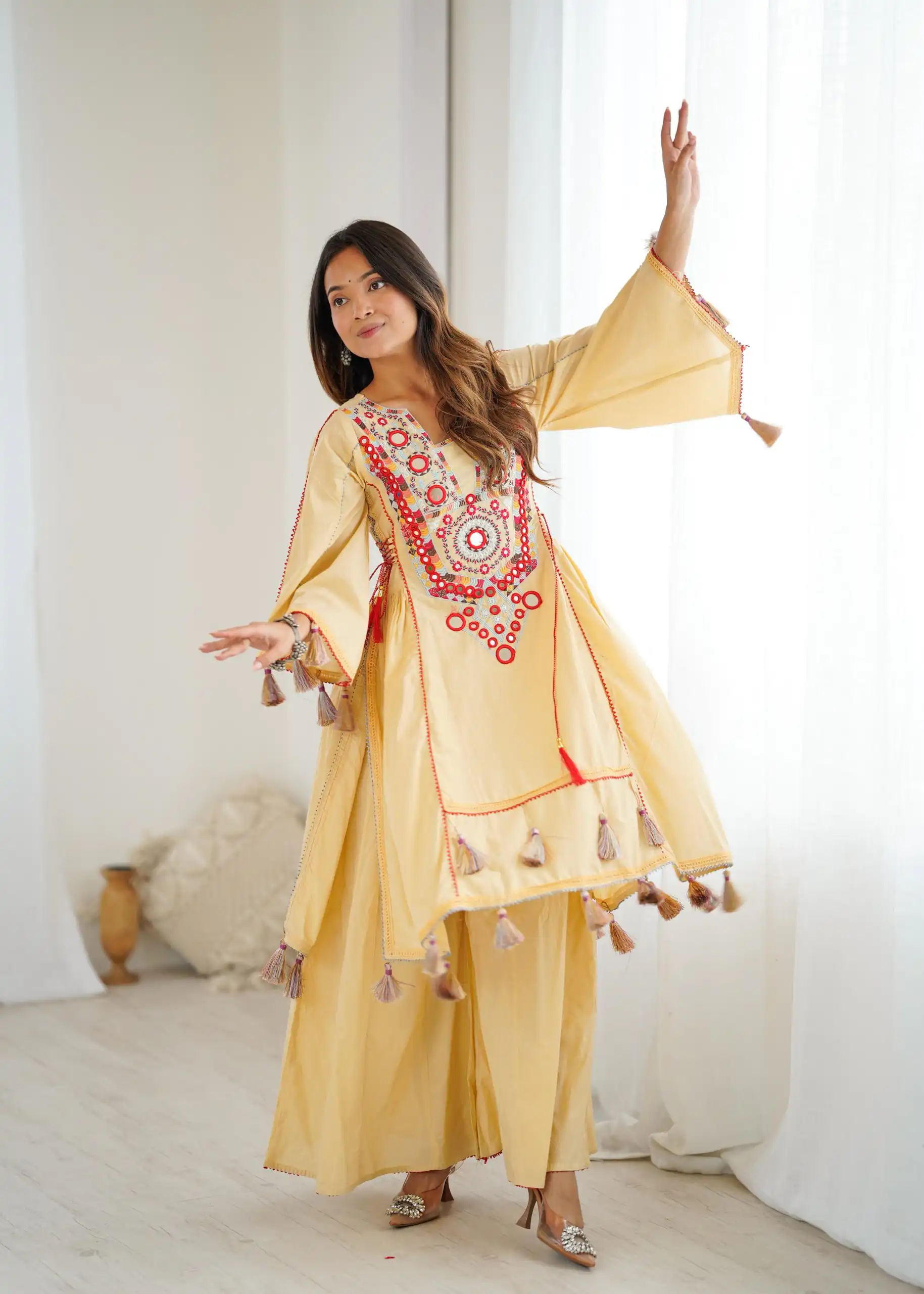 SRK 5286 Cream in Khadi Cotton Mirror Work & Embroidery Work Salwar Suit . Now at just ₹2099. Delivery 4-6 Working Days. Shop now. | Jump Suits, Salwar suit, Casual Suits, Creative suits, Designer Suits, Palazzo Suits, Party Wear Suits, Patiala Suits, Straight Suits