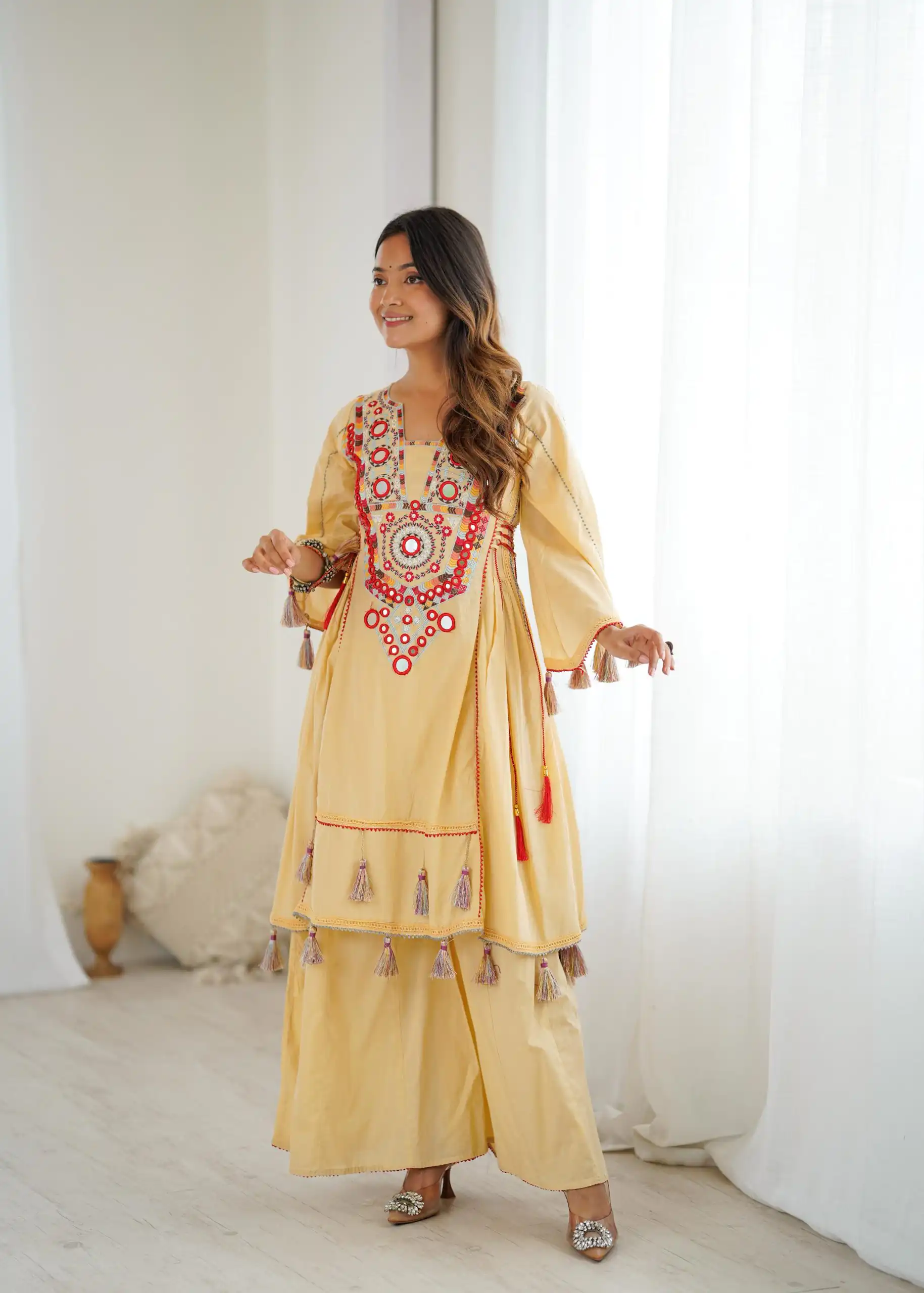 SRK 5286 Cream in Khadi Cotton Mirror Work & Embroidery Work Salwar Suit . Now at just ₹2099. Delivery 4-6 Working Days. Shop now. | Jump Suits, Salwar suit, Casual Suits, Creative suits, Designer Suits, Palazzo Suits, Party Wear Suits, Patiala Suits, Straight Suits
