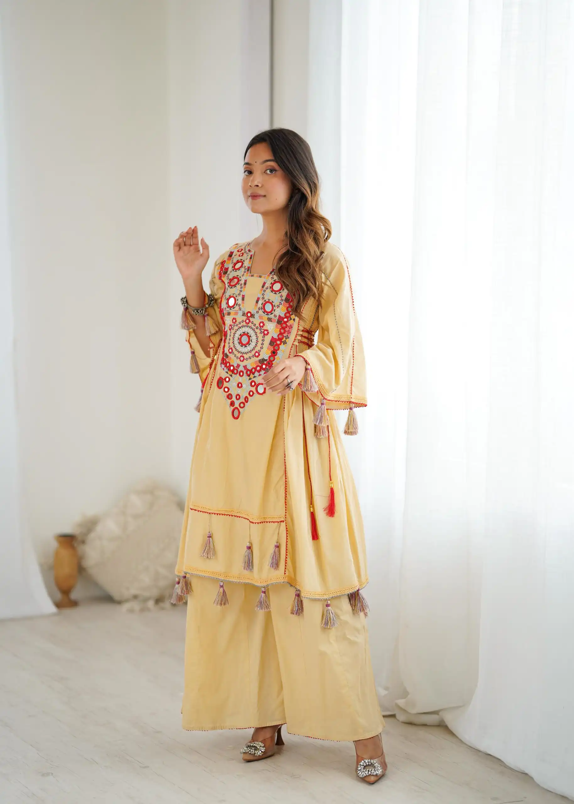 SRK 5286 Cream in Khadi Cotton Mirror Work & Embroidery Work Salwar Suit . Now at just ₹2099. Delivery 4-6 Working Days. Shop now. | Jump Suits, Salwar suit, Casual Suits, Creative suits, Designer Suits, Palazzo Suits, Party Wear Suits, Patiala Suits, Straight Suits