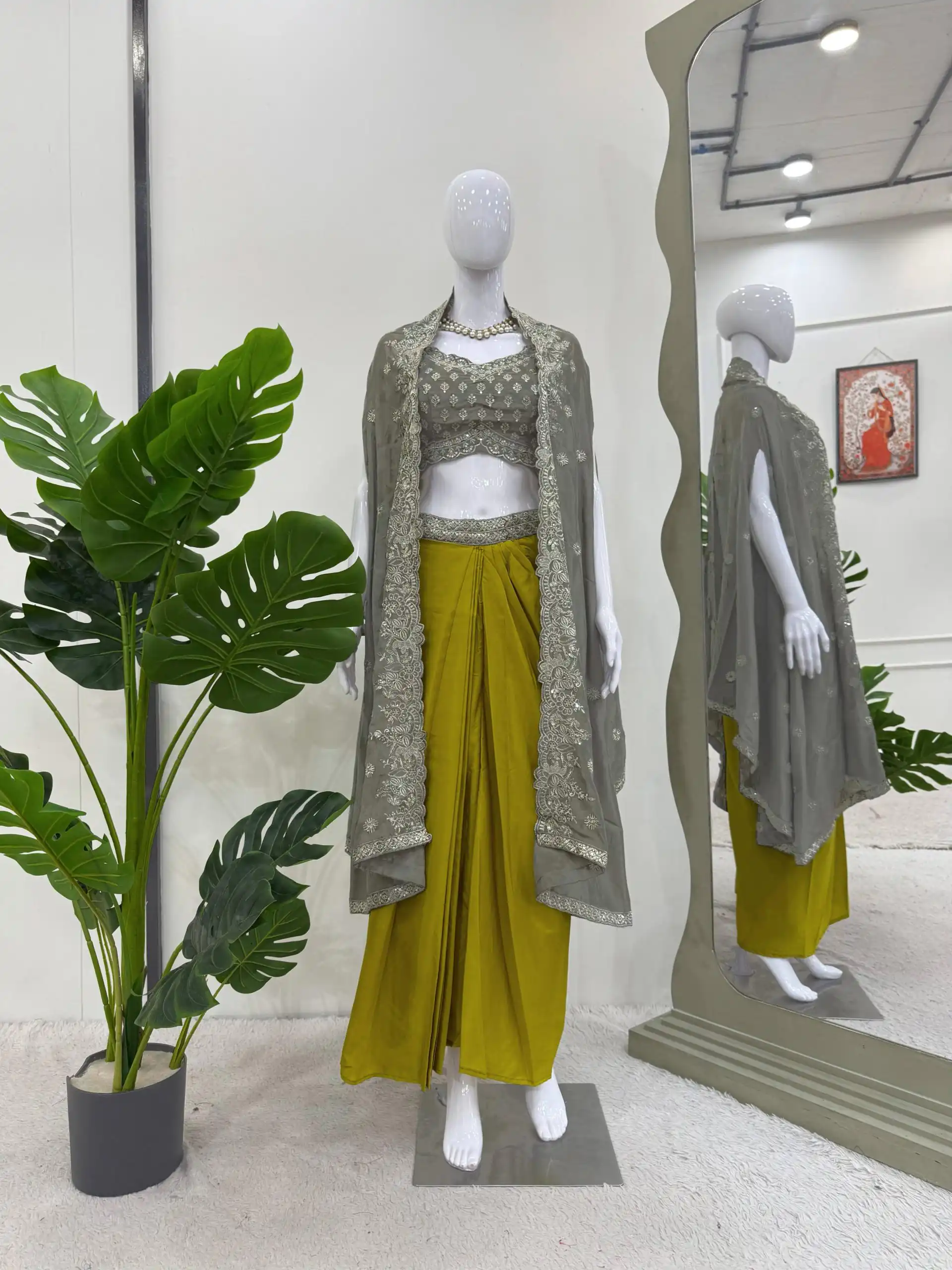 RTC 6493 Grey American Crep With Designer Work Dhoti Suit. Wedding, Party, Festive, Events Festive Deal ₹2149. Delivery 4-6 Working Days. Shop now. | Jump Suits, Tops & Bottoms, Track Suits, Salwar suit, Casual Suits, Creative suits, Designer Suits, Palazzo Suits, Party Wear Suits, Patiala Suits, Straight Suits, Trendy Wear