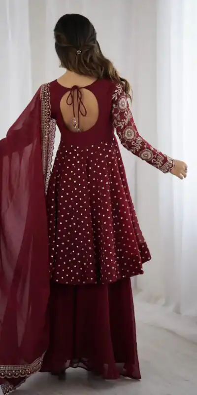 ZSR 3134 Maroon Crunchy Silk Salwar Suit Perfect for Wedding, Party, Sangeet, Anniversary, Housewarming Introductory Price ₹2399. Delivery 4-6 | Jump Suits, Salwar suit, Casual Suits, Creative suits, Designer Suits, Palazzo Suits, Party Wear Suits, Patiala Suits, Straight Suits