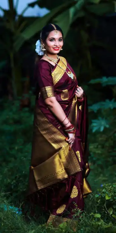 KP 3035 Maroon Soft Lichi Silk Saree Perfect for Wedding, Party, Housewarming, Raksha Bandhan, Family Gatherings . Exclusive Offer ₹1399. Delivery | Sarees, Bollywood Sarees, Creative Sarees, Designer Sarees, Embroidered Sarees, Ethnic Saree, Modern Digital sarees, Party Wear Sarees