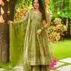 SSR 526 Mehandi Crunchy Silk With Heavy Embroidery Sequence Work With Fully Flair Salwar Suit Wedding, Party, Festive, Events, Now at just ₹2399. Delivery 4 | Jump Suits, Tops & Bottoms, Track Suits, Salwar suit, Casual Suits, Creative suits, Designer Suits, Palazzo Suits, Party Wear Suits, Patiala Suits, Straight Suits, Trendy Wear